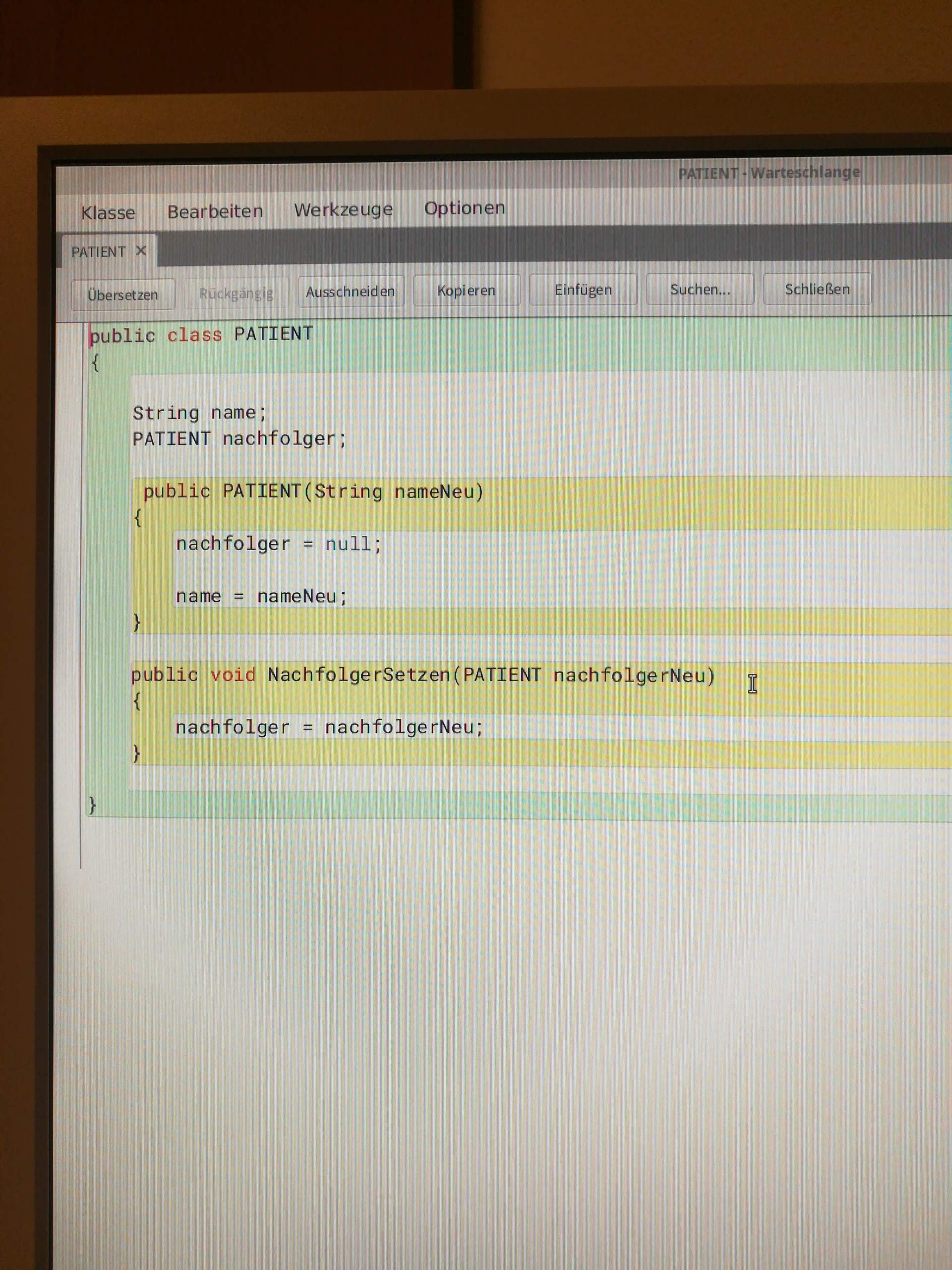 Grund dieser Fehlermeldung? (programmieren, Informatik, Java)