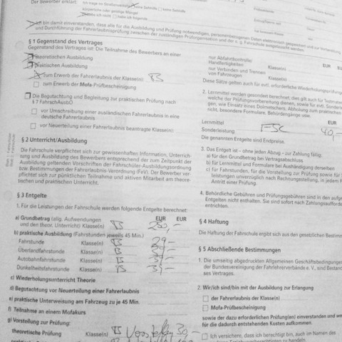 Vertrag - (Vertrag, Fahrschule)