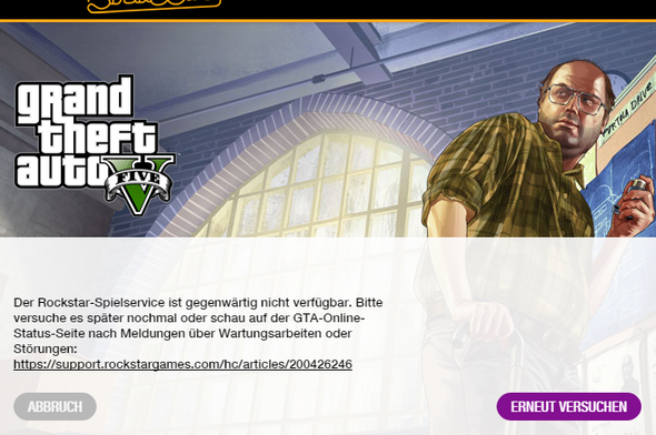 Der Rockstar-Spiele Service ist gegenwertig nicht verfügbar... - (Computer, Internet, Computerspiele)