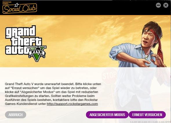 Gta V Wurde Unerwartet Beendet Pc Spiele Gta V