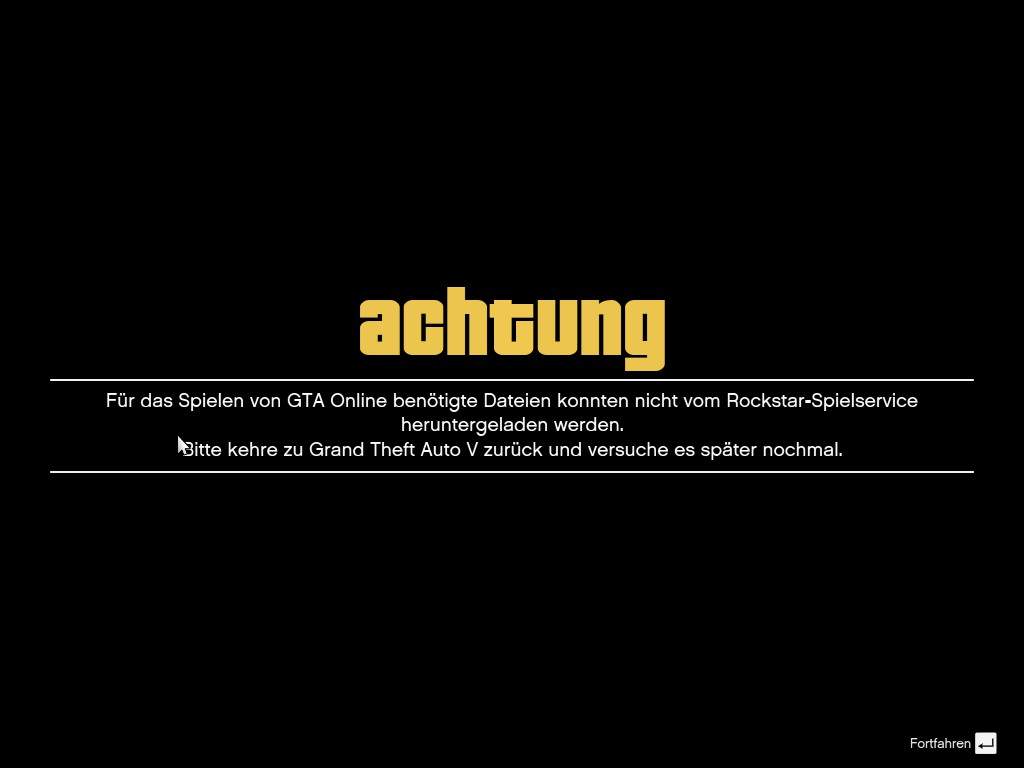 GTA V Online geht nicht... Warum? (Fehlermeldung)
