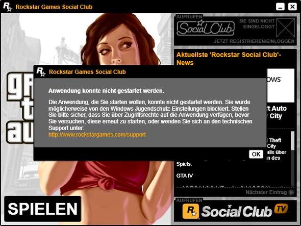 die Meldung - (Windows 7, GTA IV, Jugendschutz)