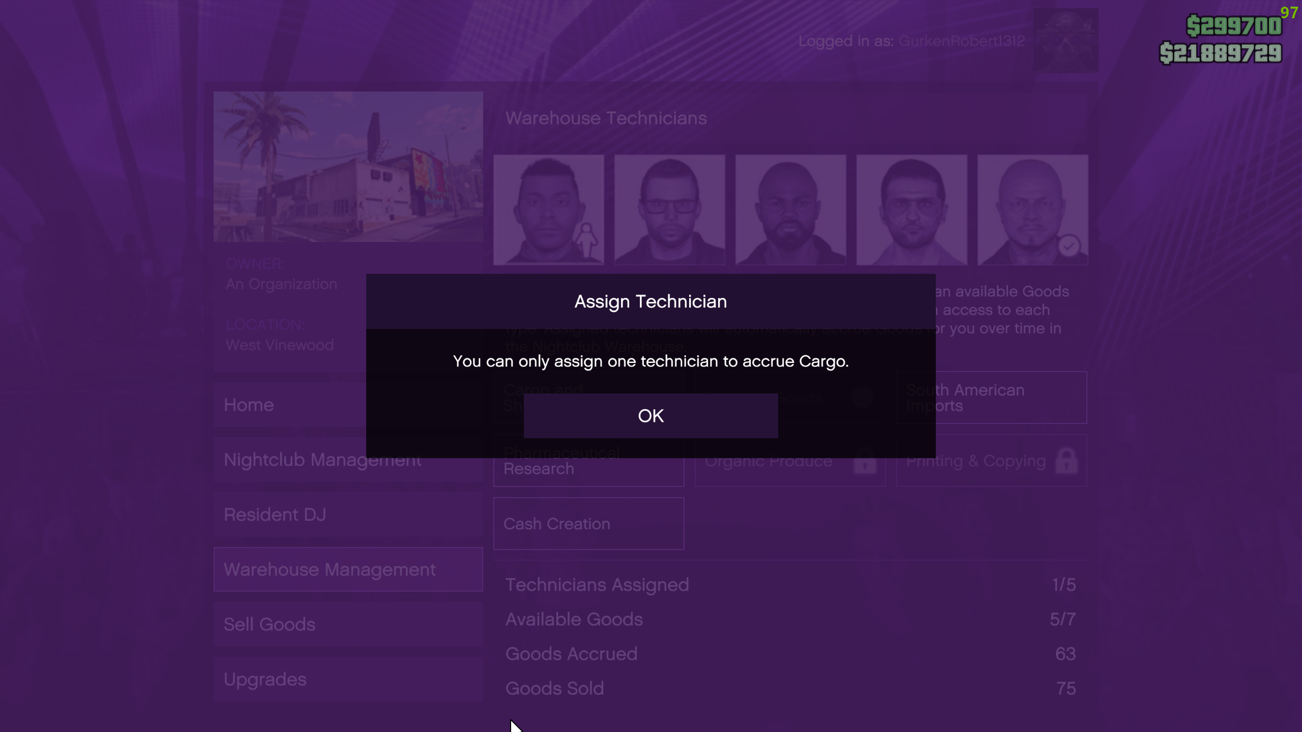 Gta5 Online ich kann keine Techniker für die jeweiligen Bereiche