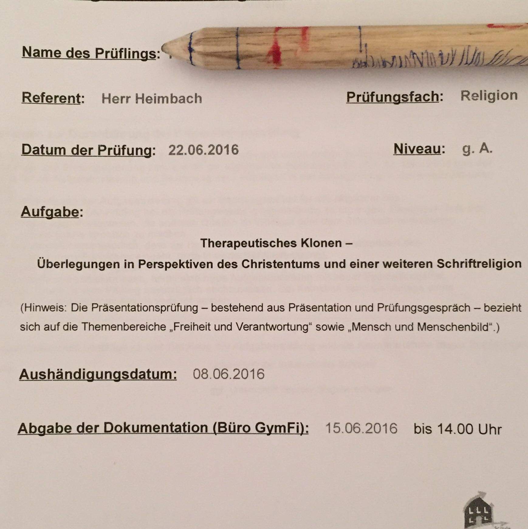 Gute Leitfrage? (Religion, Biologie, Ethik)