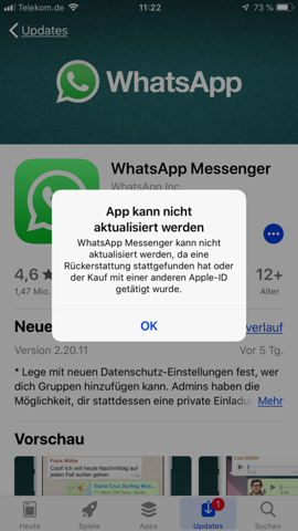 Guten Abend Ich Habe Ein Problem Mit Whatsapp Bitte Um Hilfe