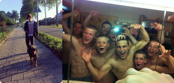 Links ich (halbweg erkennbar) - rechts meine "Traumfrisur" - (Mädchen, Haare, Jungs)