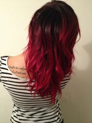 Haare Von Dunkel Zu Rot Farben Ombre