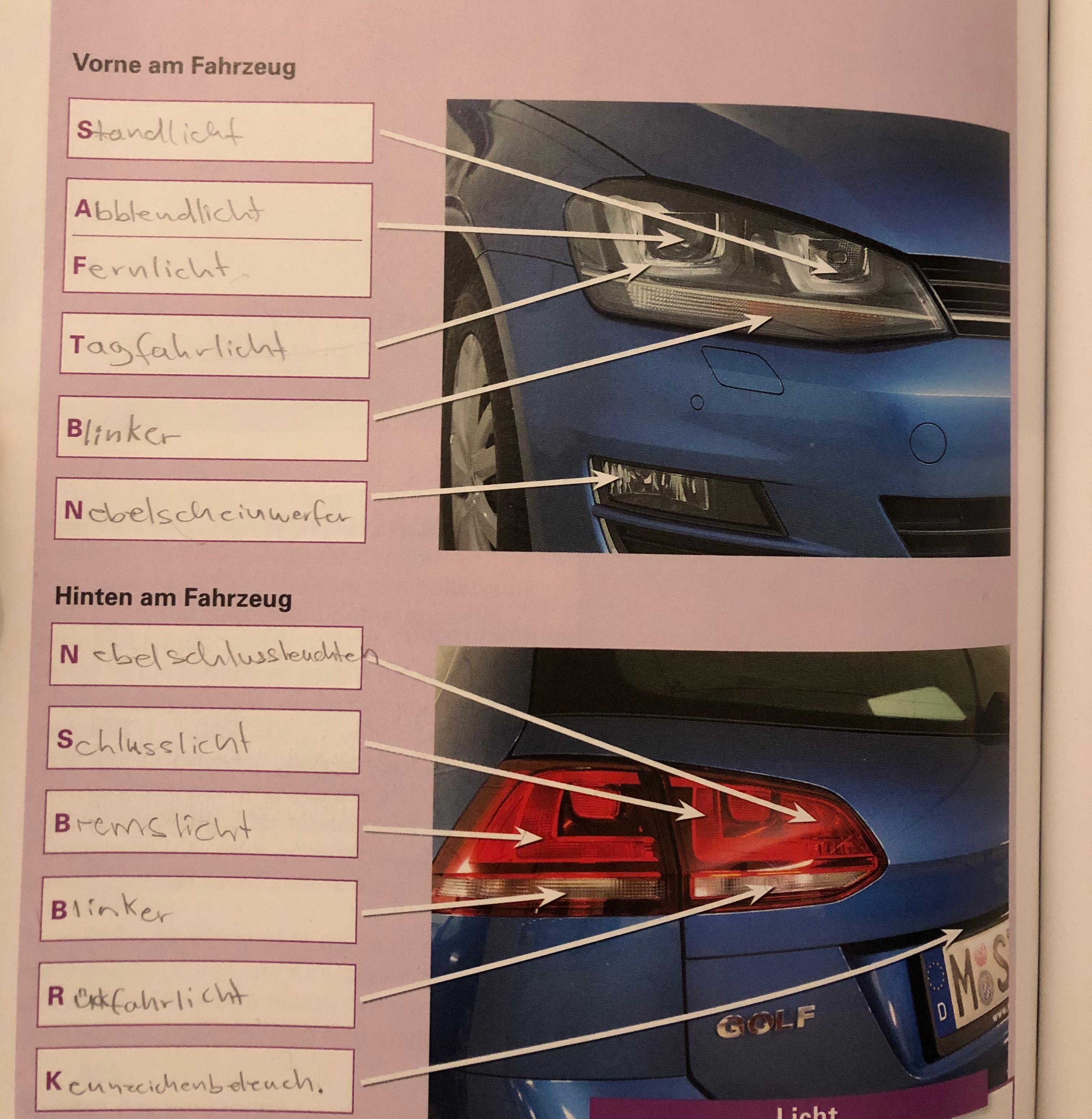 Pechlichten Auto Hab ich das richtig beantwortet - Auto, Beleuchtung? (Fahrschule)