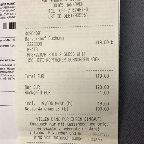 Hab Ich Garantie Fur Meine Kopfhorer Recht Rechnung Media Markt