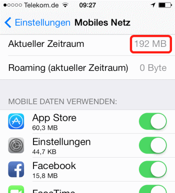 Datenvolumen Iphone 4? - (Internet, Handy, iPhone)