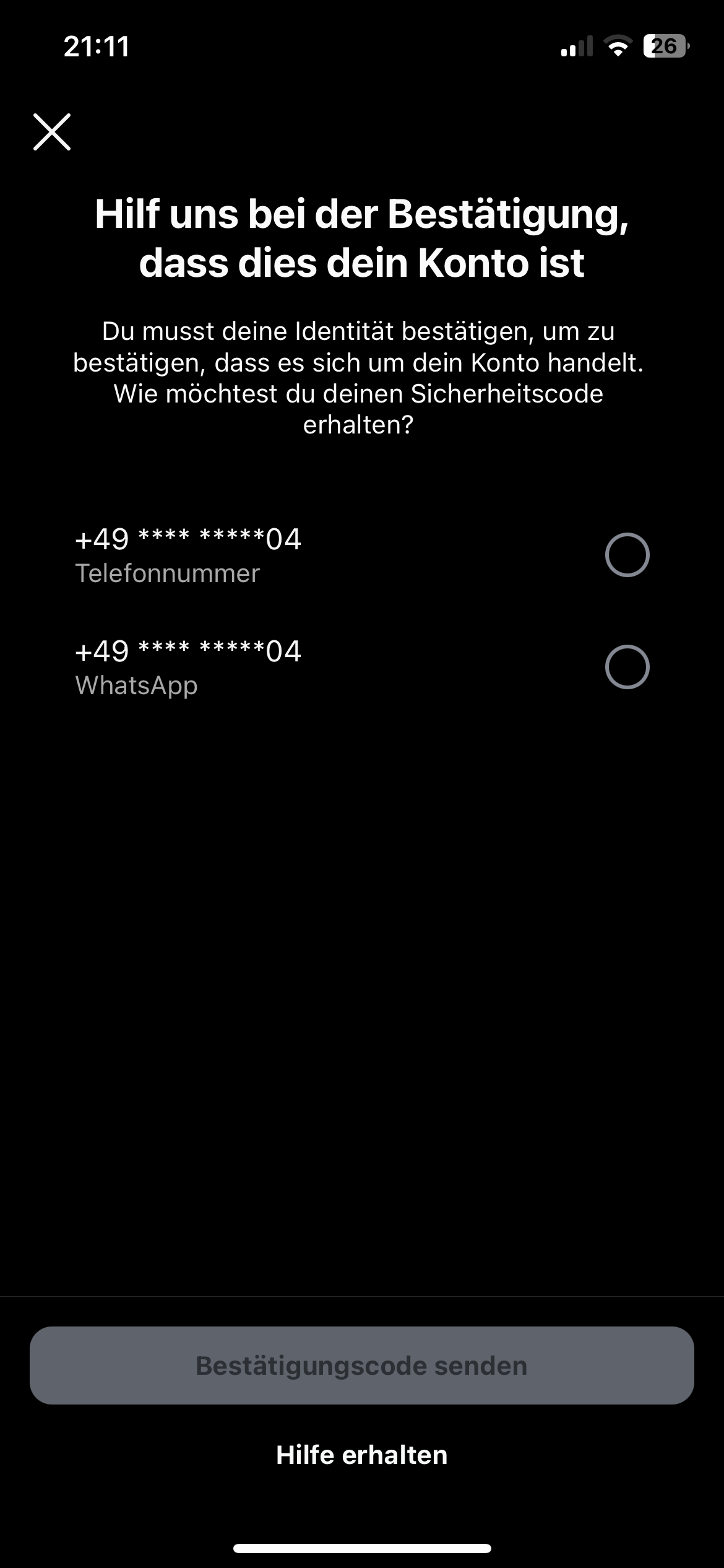 Hab neue Nummer bei Insta aber muss jetzt mit alter