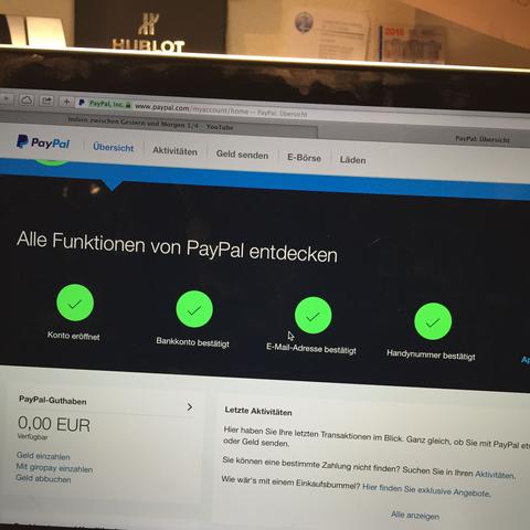 - (Bank, PayPal, Konto)