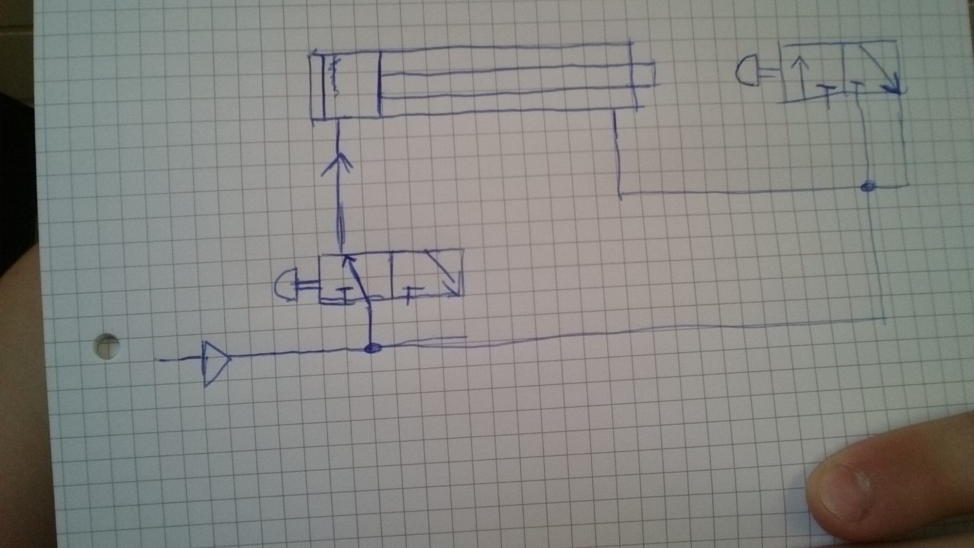 Habe einen schaltplan für eine pneumatische Steuerung ausgestellt