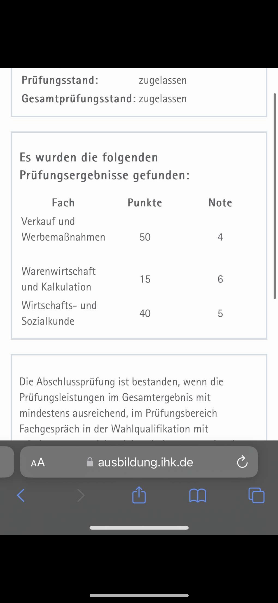 Habe ich die Ausbildung bestanden? (Job, Prüfung, Berufsschule)