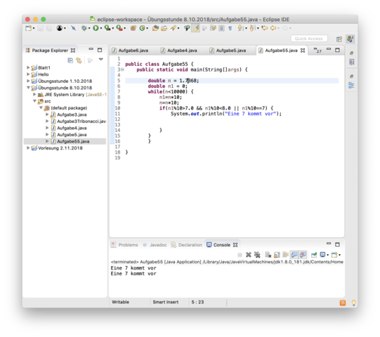 Habe Ich Diese Java Aufgabe Richtig Gelost Und Wieso Kommt Es Bei