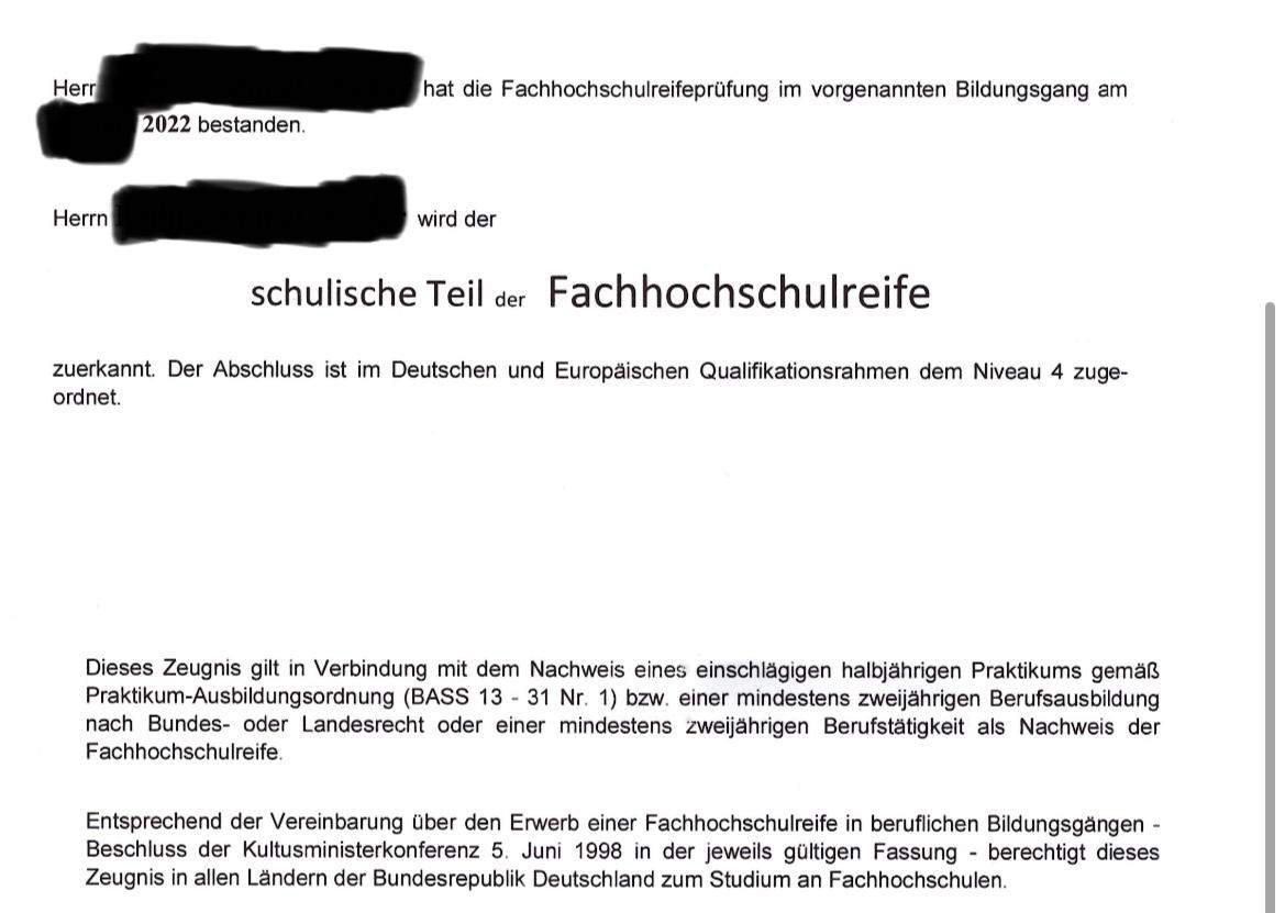 Habe ich eine Fachhochschulreife oder Fachgebundene Hochschulreife