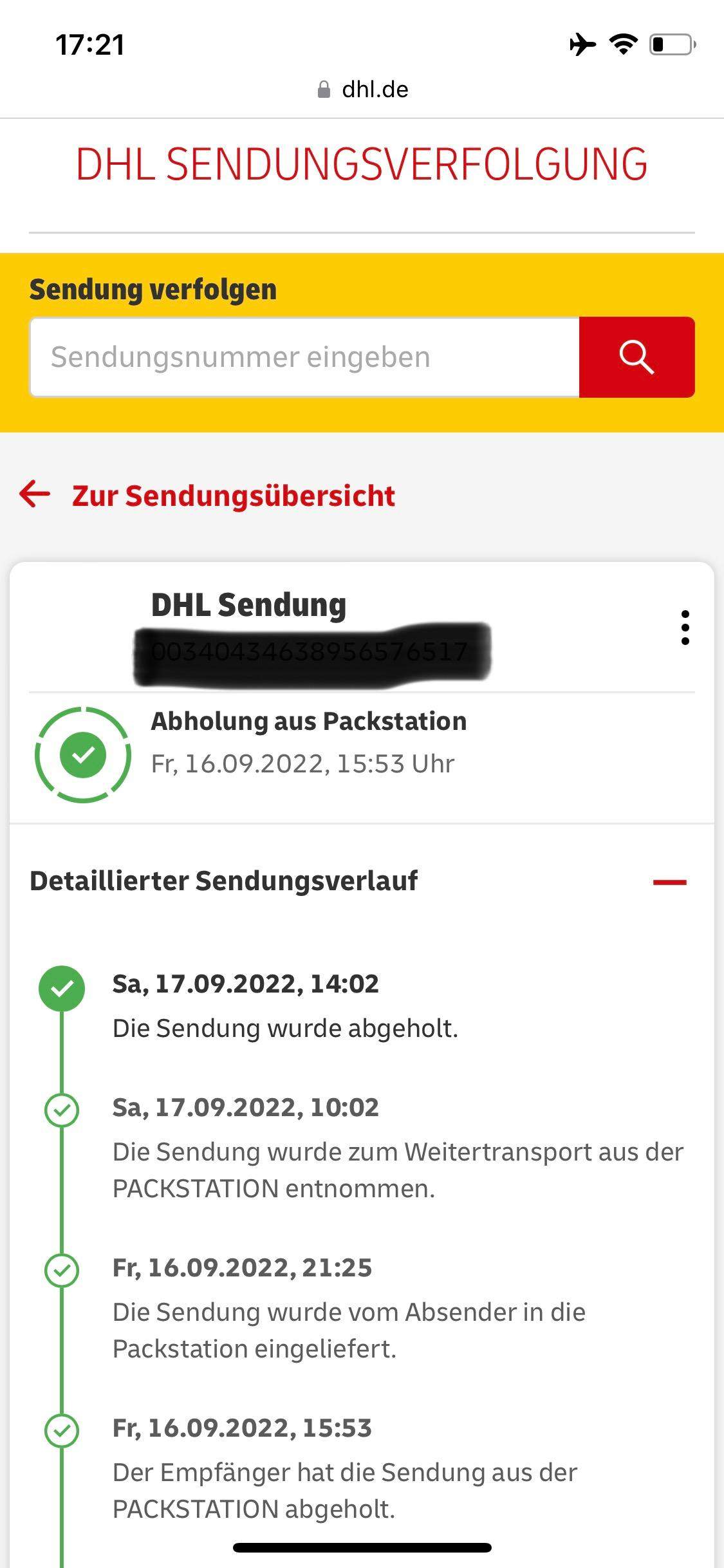 Habe ich meine Retoure richtig versendet? (DHL Versand)