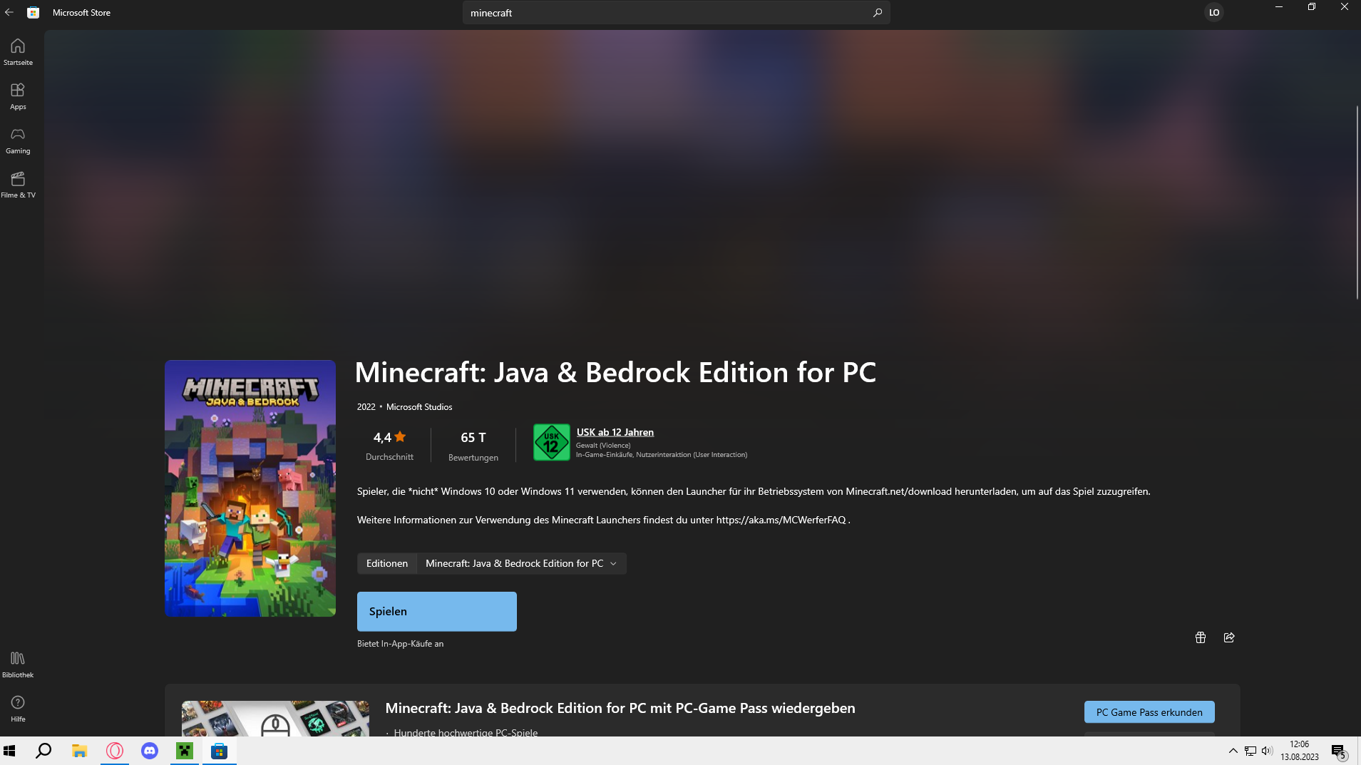 habe mir minecraft java und bandrock gekauft kann aber nur bandrock ...
