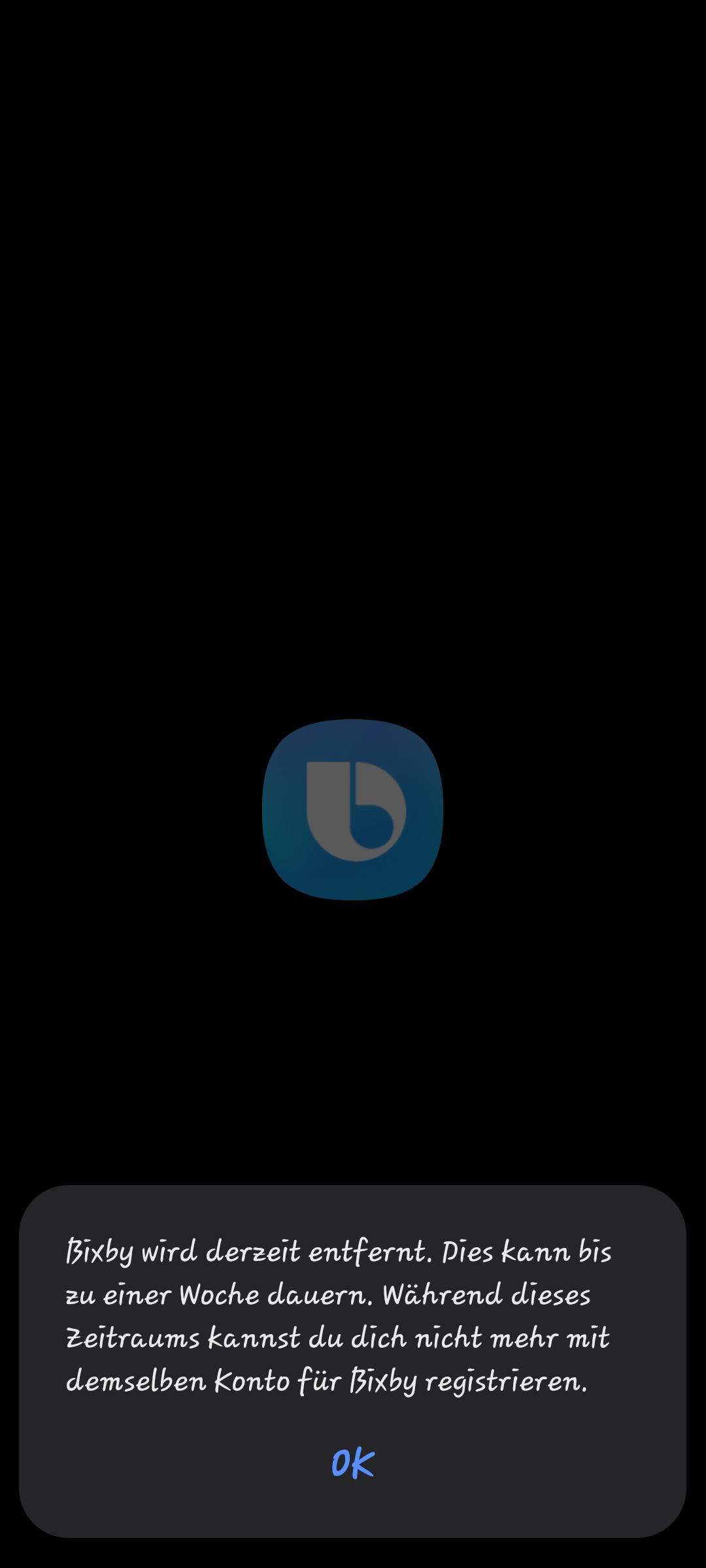 Habe weil ich bixby nicht mehr wollte bixby verlassen gedrückt Jetzt