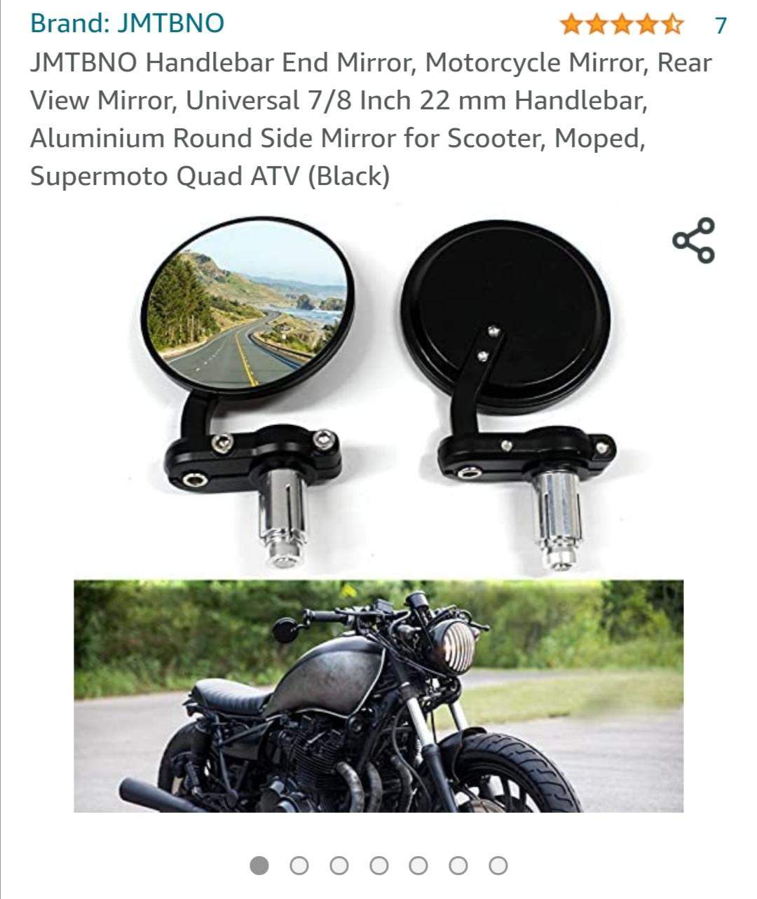 Neue 1 Paar 7/8 22mm Universal Motorradspiegel Bar End Aluminium