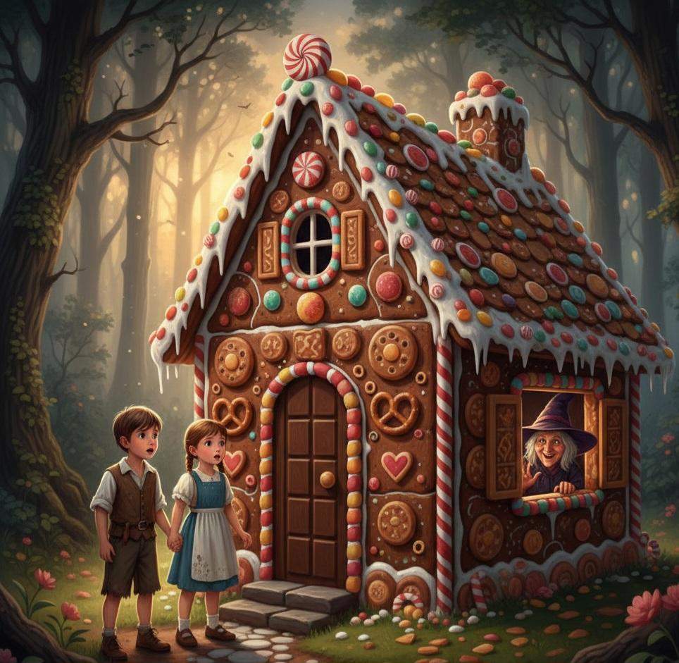 HUCH! Hänsel E Gretel Gioco Da Tavolo Cooperativo – 2-4 Giocatori, Dai 6 Anni, Con Casa 3D E Personaggi In Legno, Divertimento Per Famiglie
