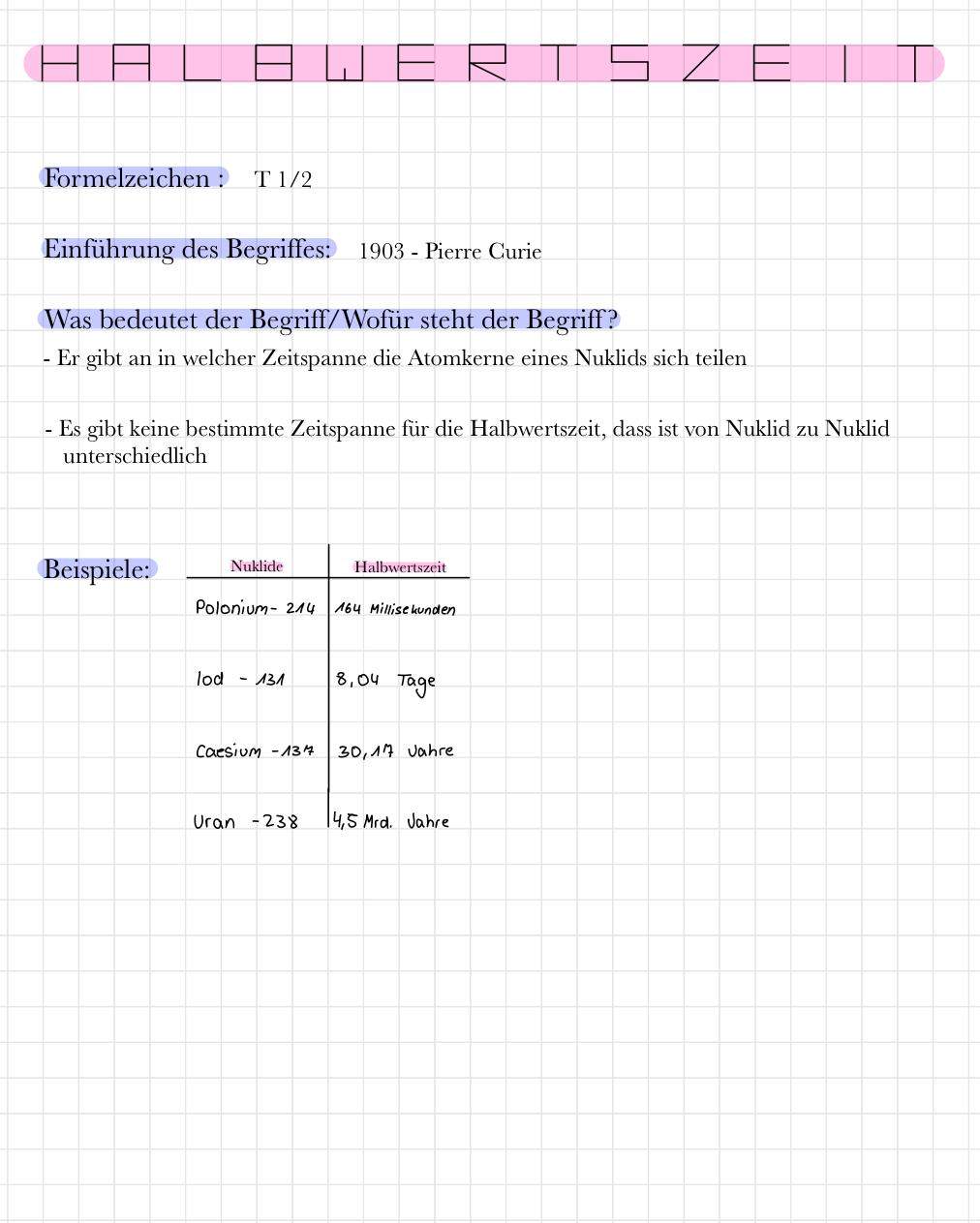 Halbwertszeit Referat Physik was haltet ihr bis jetzt davon? (Schule)