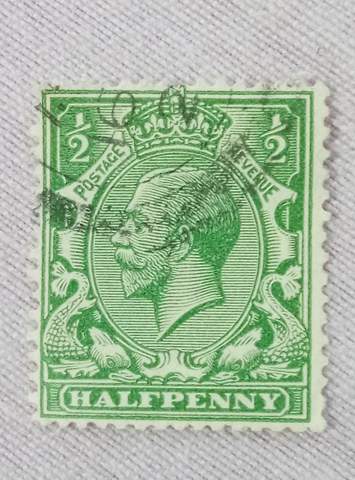 Halfpenny  King George Postage Revenue Briefmarke?