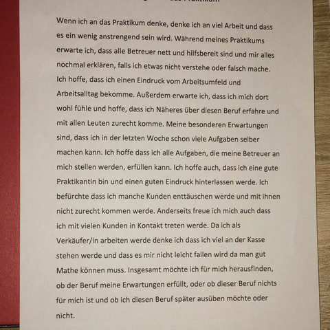 Hallo Erstmal Alle Zusammen Ich Habe Eine Frage Zu Erwartungen An Das Praktikum Arbeit Beruf Ausbildung