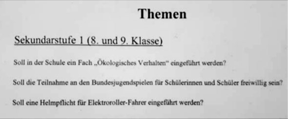 Hallo Hallo Ich Bin In Der Achten Klasse Und Wir Haben Bald Jugend Debattiert Ich Suche Noch Pro Und Contra Argumente Zu Diesen Themen Schule Menschen Gesellschaft