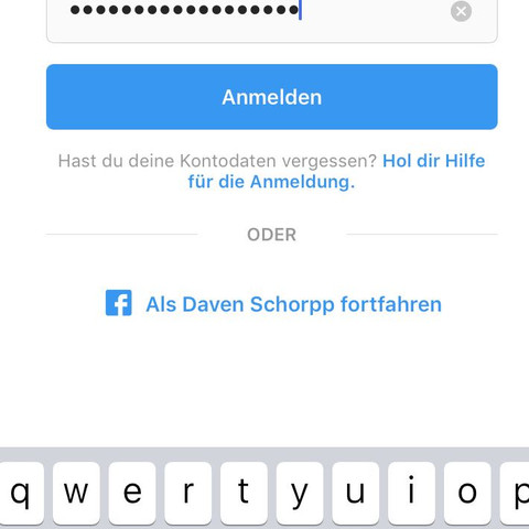 Das steht immer da wenn ich mich anmelden möchte. - (Handy, Instagram, anmelden)