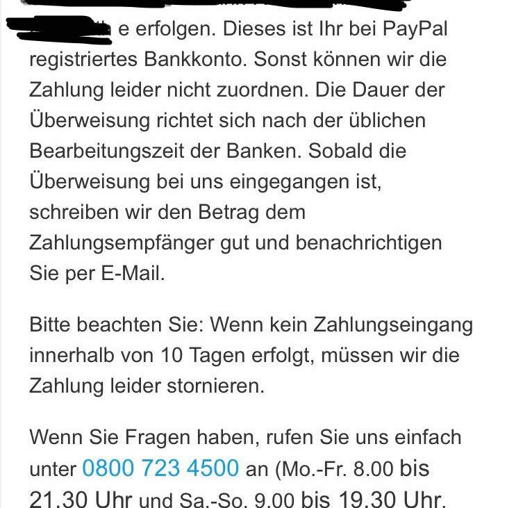 Hallo, ich wollte mir etwas über Paypal bestellen, habe ...