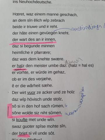 Hallo kann mir jemand helfen ich muss einen text der in mittelhochdeutsch geschrieben ist ins Neuhochdeutsche übersetzen?