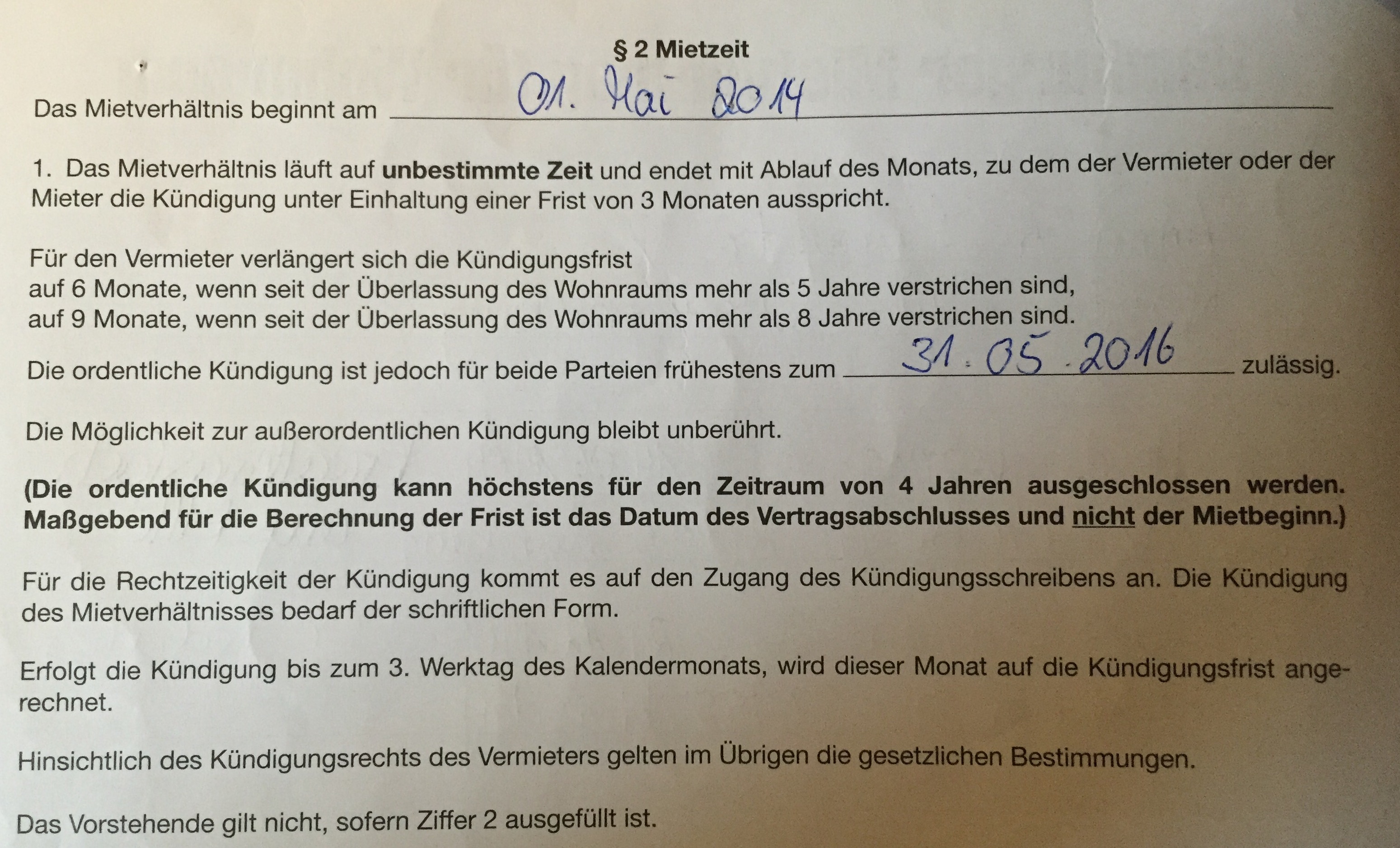 Hamburger Mietvertrag 2 Jahres Klausel Mietrecht Kündigung Anwalt