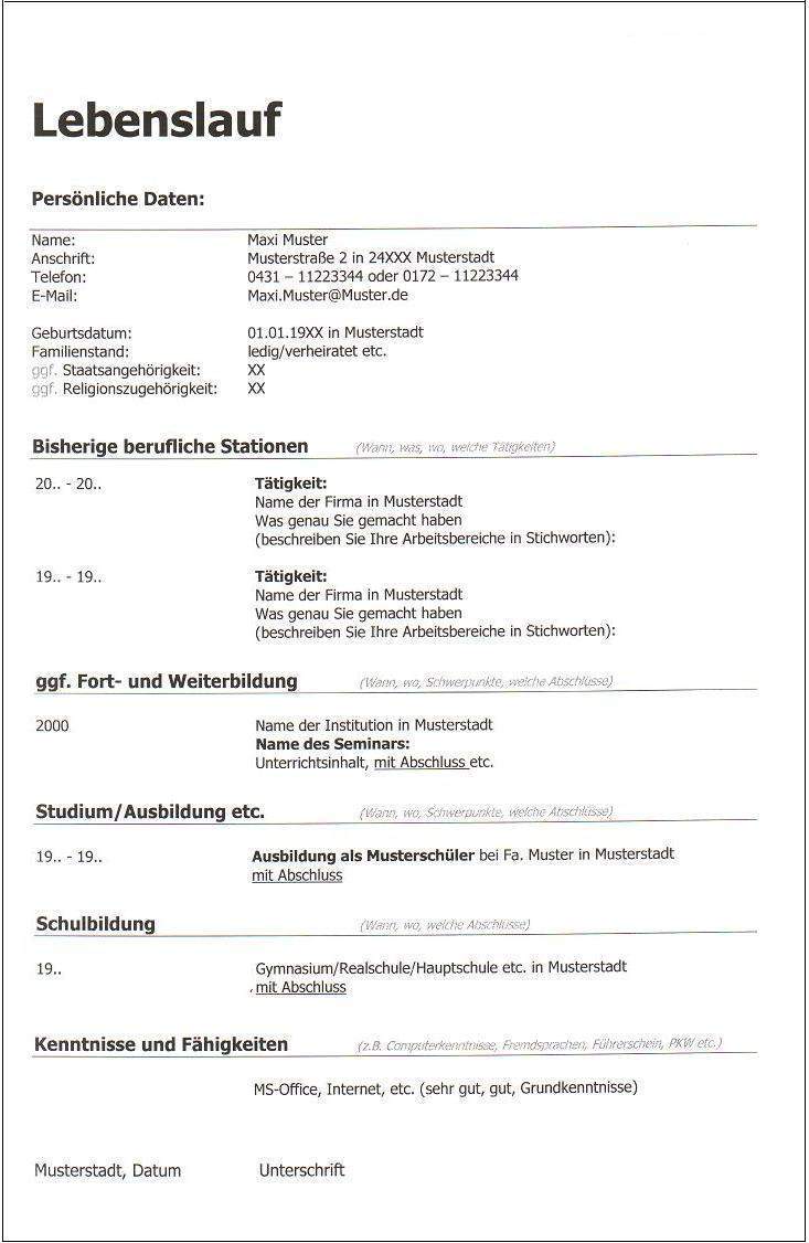 Handgeschriebenen Tabellarischen Lebenslauf Richtig Schule Bewerbung Arbeitgeber