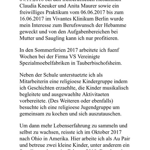 Handschriftlicher Lebenslauf Fur Die Ausbildung Zur Hebamme Bewerbung Ausformulierter Lebenslauf Bundespolizei Muster