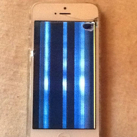 Handy Zeigt Farbige Streifen Kaputt Display