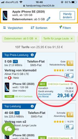 Handyvertag Uber Check24 Handy Smartphone Kosten