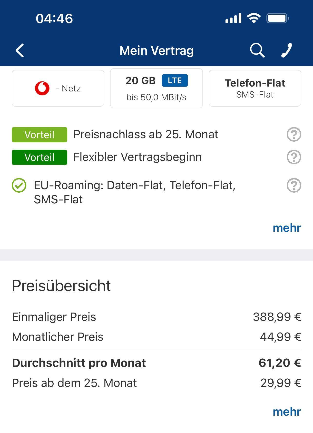 Handyvertragkosten? (Handyvertrag, check24)