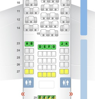 Sitzplatzanordnung im Airbus 300-340 - (Flugzeug, Ausstattung)