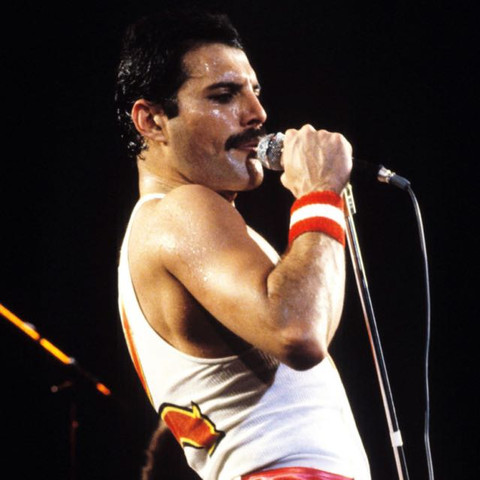 Mercury auf der Bühne  - (Rock, 80er, Queen)