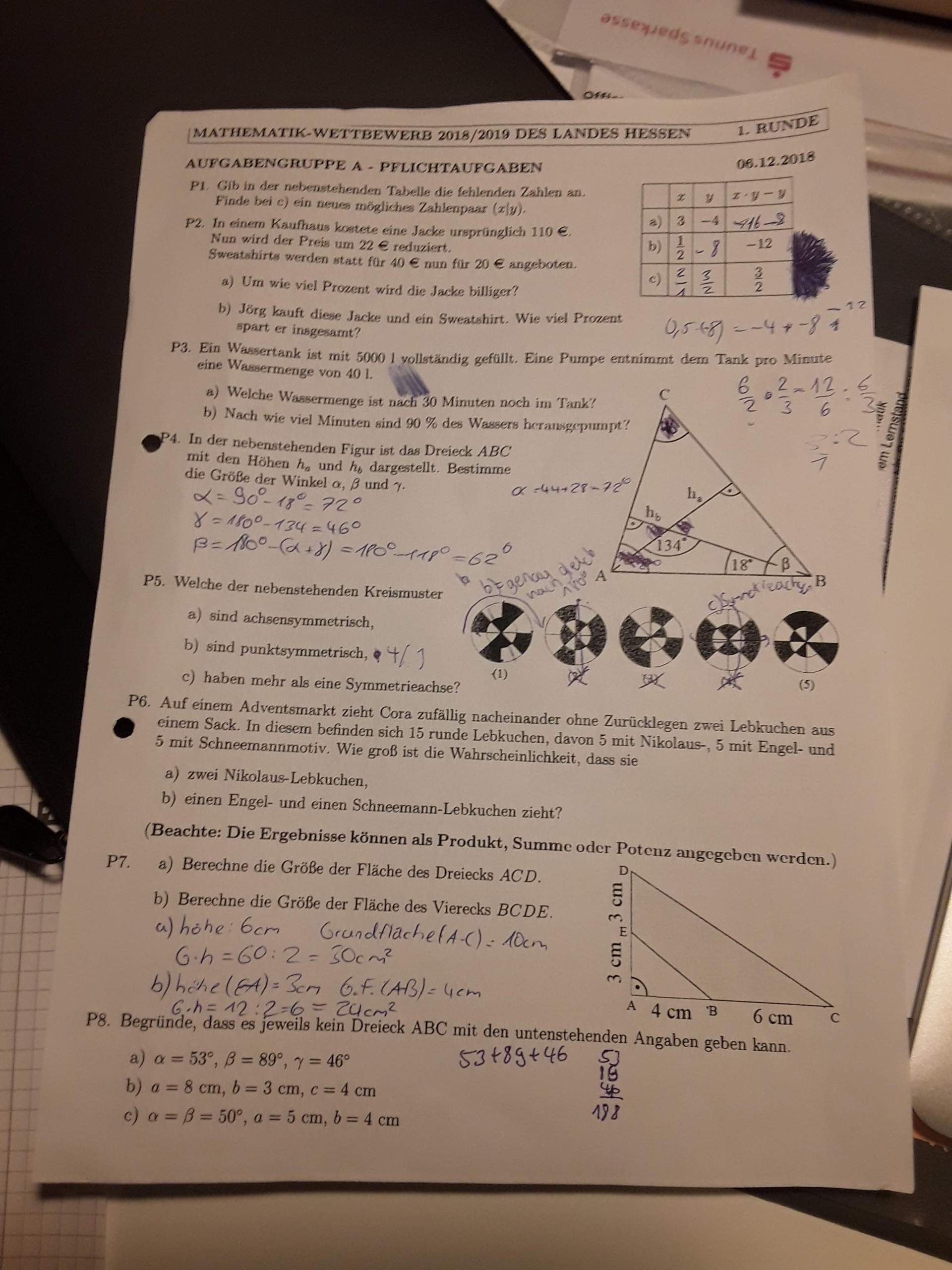 Hat jemand die Lösungen des Mathematikwettbewerbs 2018/19 (Hessen)? (Schule, Mathematik)