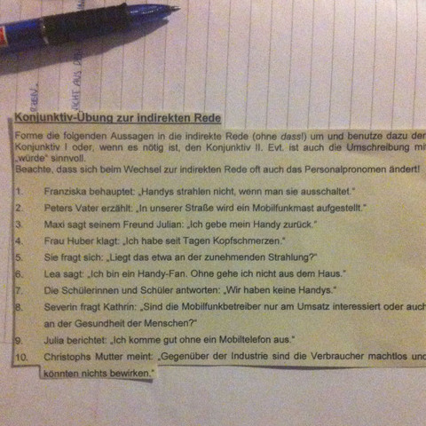 Konjunktiv 1 indirekte rede Konjunktiv 1 indirekte rede