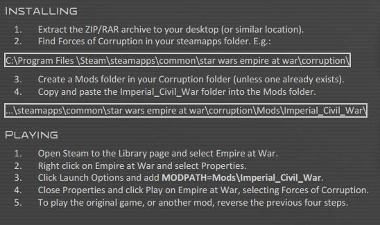 star wars empire at war steam mods