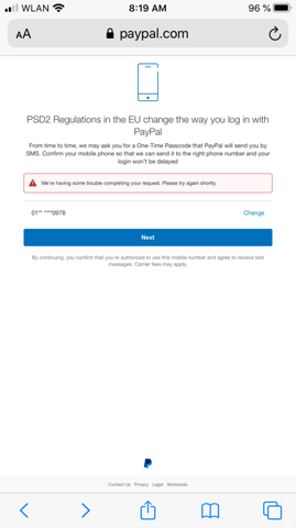 Sms nicht bestätigungscode paypal kommt PayPal Gifts