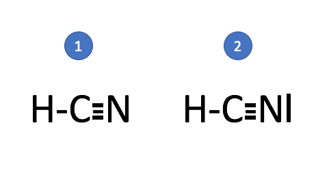 HCN-Formel - (Chemie, valenzstrichformel)