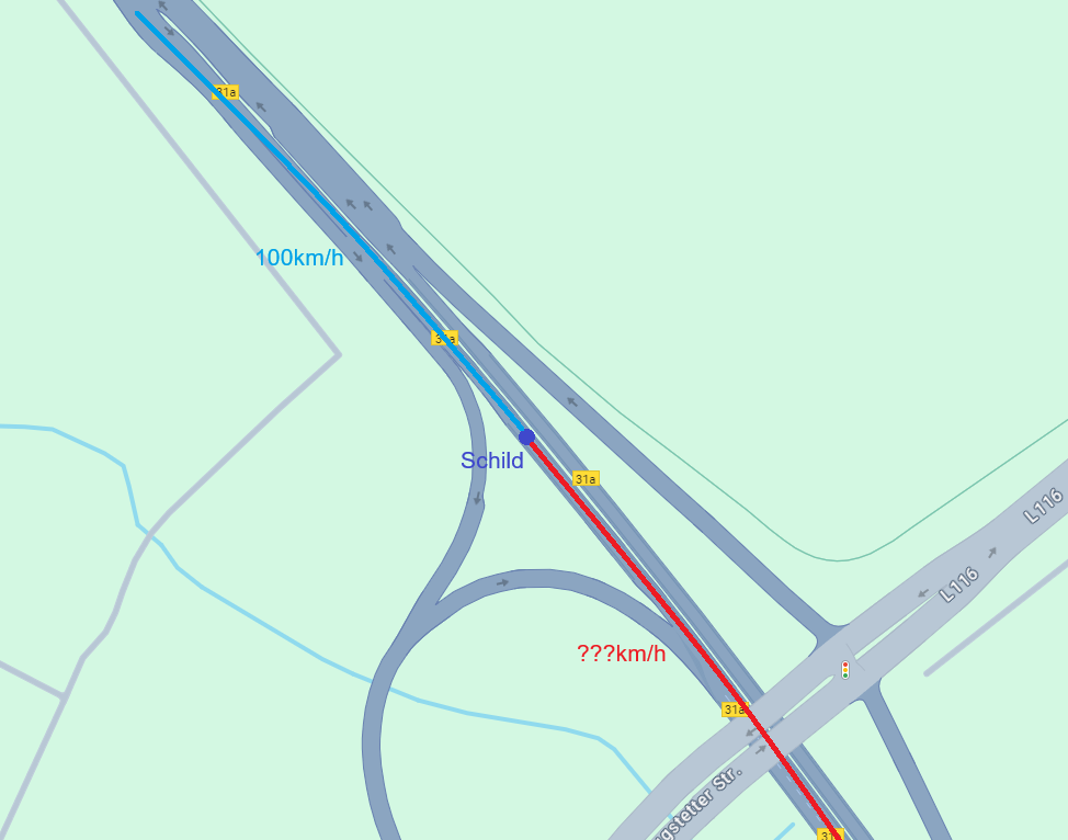 Hebt das KraftfahrstraßenSchild die Geschwindigkeitsbegrenzung einer Landstraße auf
