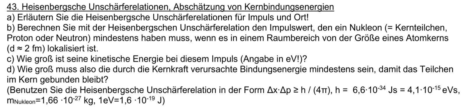 Heisenbergsche Unschärferelation? (Energie, Formel, Wellen)