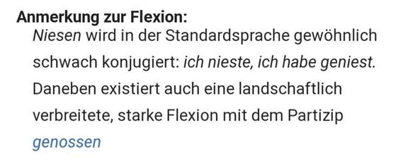 Heißt Es Geniest Oder Genossen