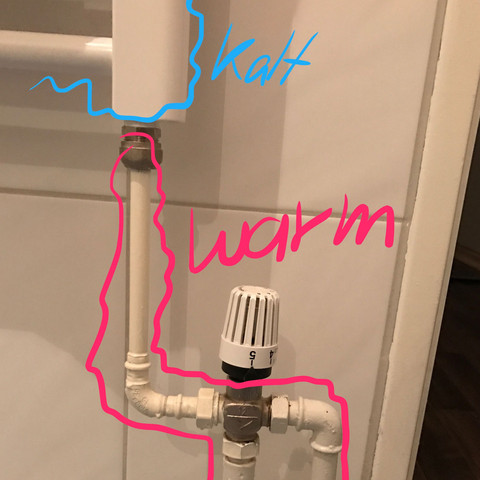 Heizkörper mit Thermostat - (Heizung, kalt, Warm)