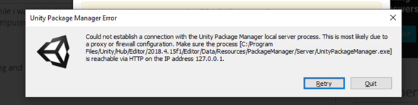 helft mir bei unity package manager error?